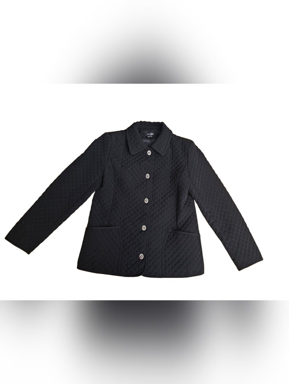 East 5th Black Quilted Button-Front Puffer Jacket